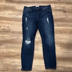 Studio Blue Dark Blue Distressed Skinny Jeans